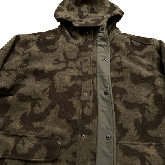 Guide Gear Hunting Coat Mens 2XL Jacket Parka Hooded Wool Camo Zip Buttons VTG - Picture 3 of 10